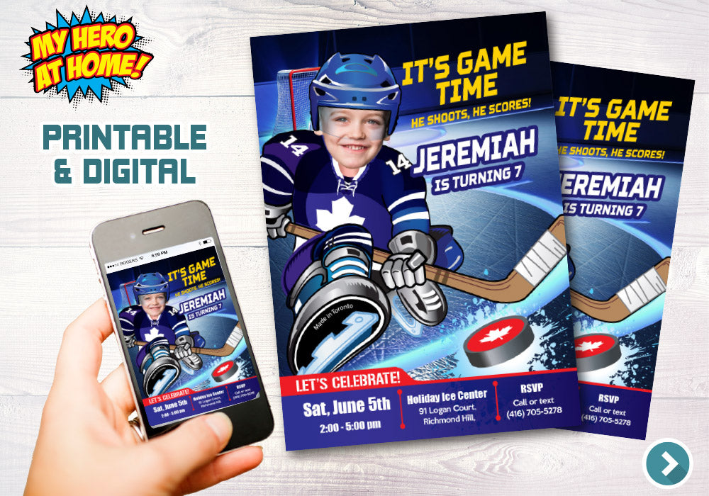 Toronto Maple Leafs Invitation, Toronto Maple Leafs photo invitation, Toronto Maple Leafs Digital Invitation. 308C