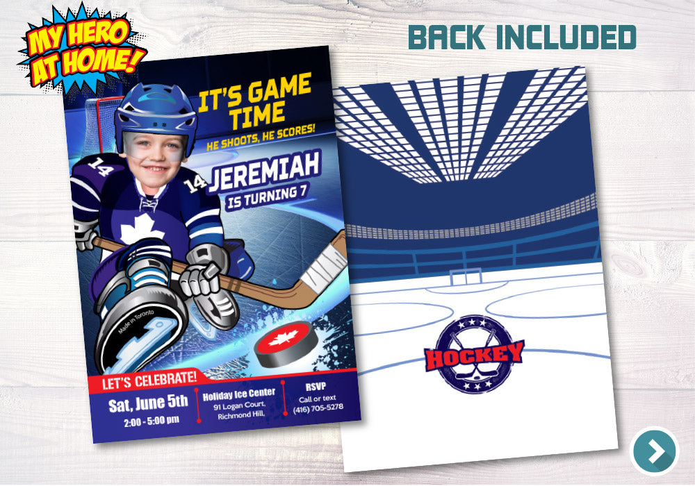 Toronto Maple Leafs Invitation, Toronto Maple Leafs photo invitation, Toronto Maple Leafs Digital Invitation. 308C