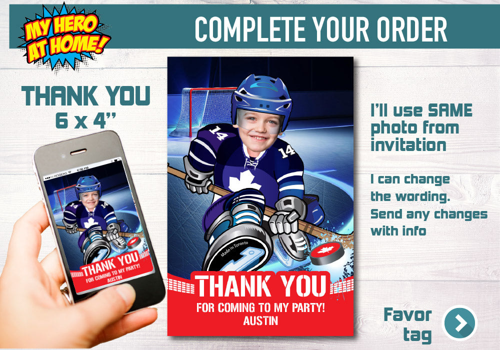 Toronto Maple Leafs Invitation, Toronto Maple Leafs photo invitation, Toronto Maple Leafs Digital Invitation. 308C