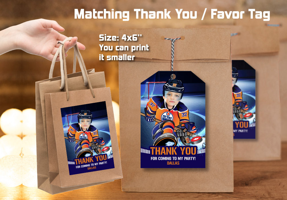 Edmonton Oilers Invitation, Edmonton Oilers photo invitation, Edmonton Oilers Digital Invitation. 331C