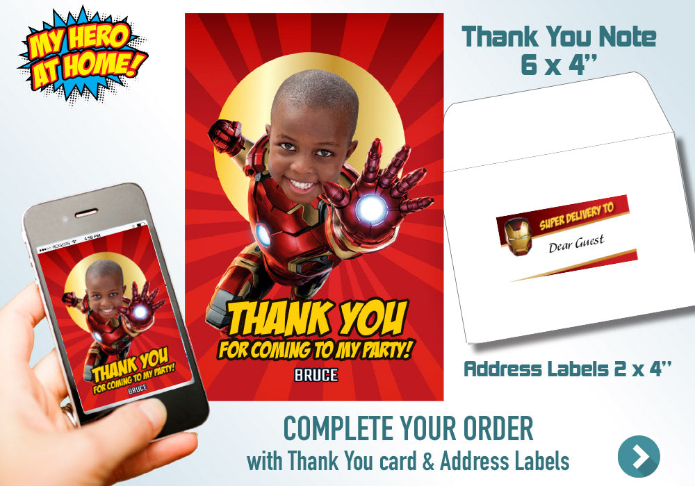 Iron Man Pool Party Invitation, Iron man Splash Party, Iron man Water slide. 351