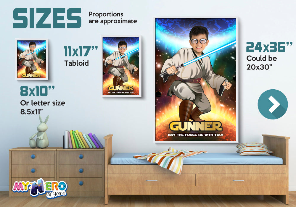 Custom Jedi Poster with photo, Star Wars gift, Jedi Fans gifts, Jedi Party Decor, Star Wars Poster, Star Wars Backdrop. 357
