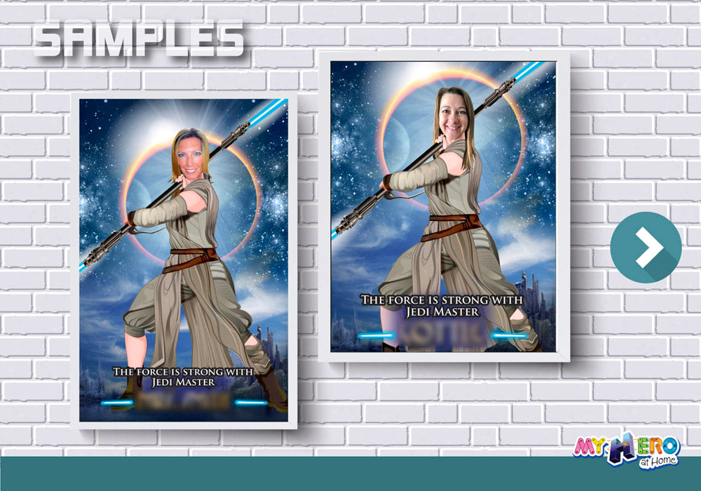 Jedi Rey Poster, Girl Star Wars Poster, Jedi Rey Decor, Custom Star Wars Poster for girls, Star Wars Girls Ideas, Jedi Rey Gifts. 360