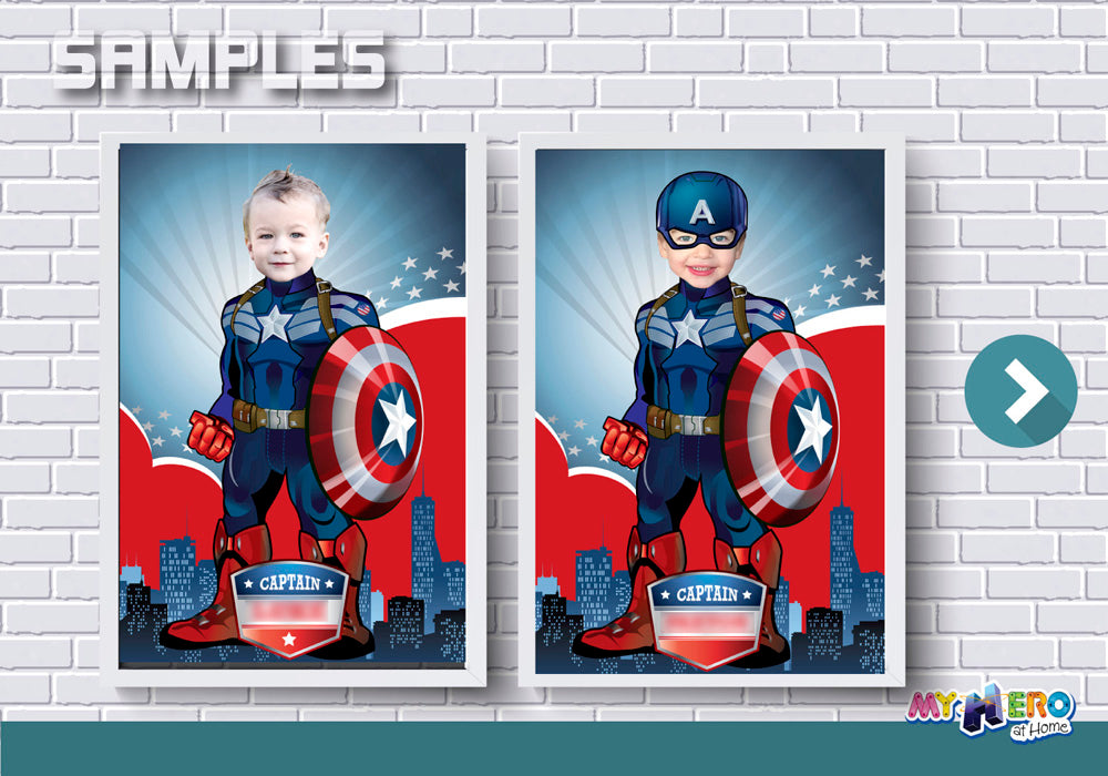 Captain America Poster with photo, Captain America Decor, Captain America Wall, Custom Captain America Gifts. 365