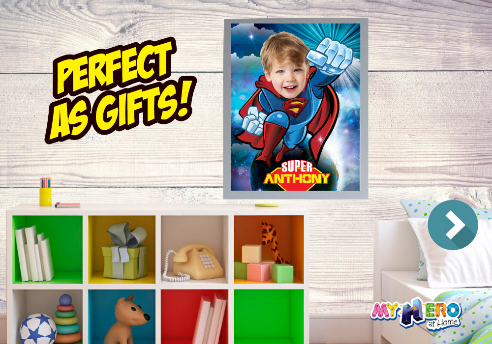 Superman Poster with photo, Superman decor, Superman gift, Superman wall, Super Backdrop. 369