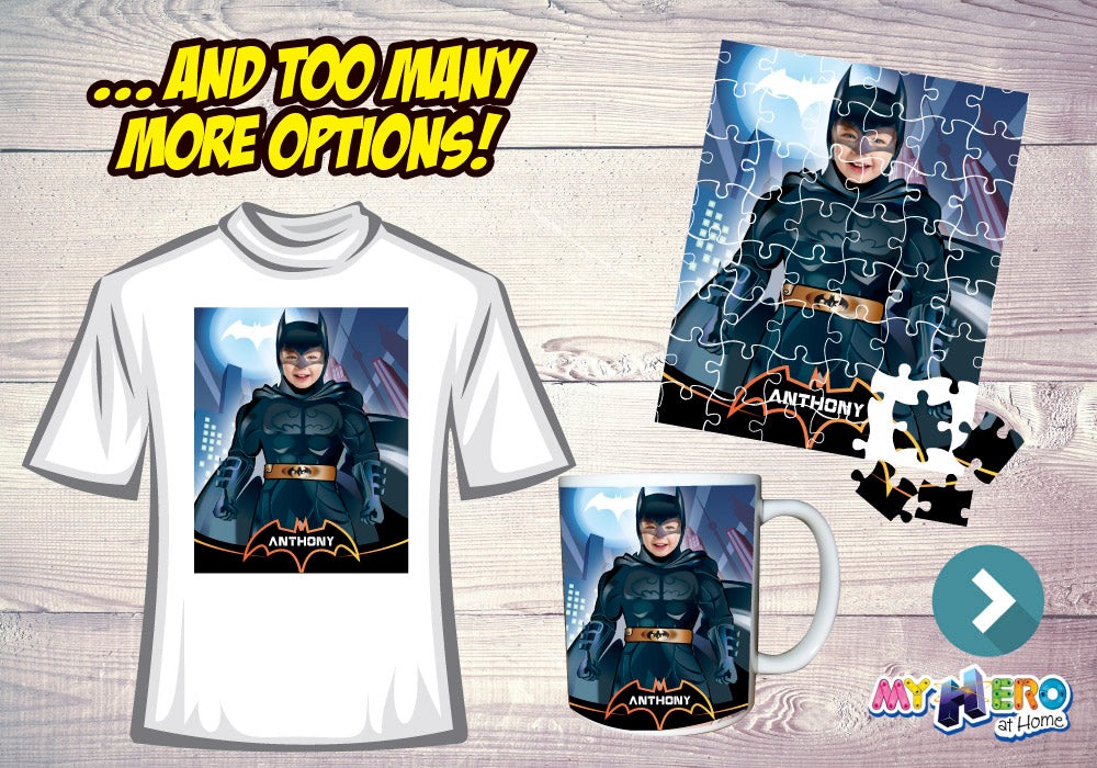 Batman printable gift with your kid as Batman, Custom Batman Photo Poster. 370