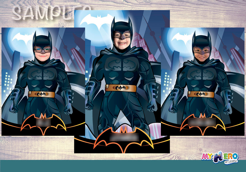 Batman printable gift with your kid as Batman, Custom Batman Photo Poster. 370
