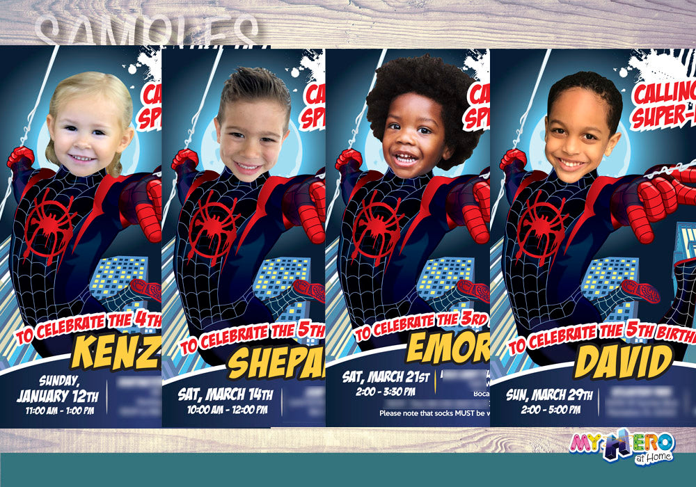 Miles Morales photo Invitation, Spider Verse Party, Miles Morales Party, Miles Morales Digital, Miles Morales Thank You. 399