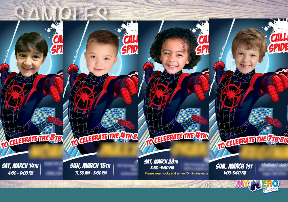 Miles Morales photo Invitation, Spider Verse Party, Miles Morales Party, Miles Morales Digital, Miles Morales Thank You. 399