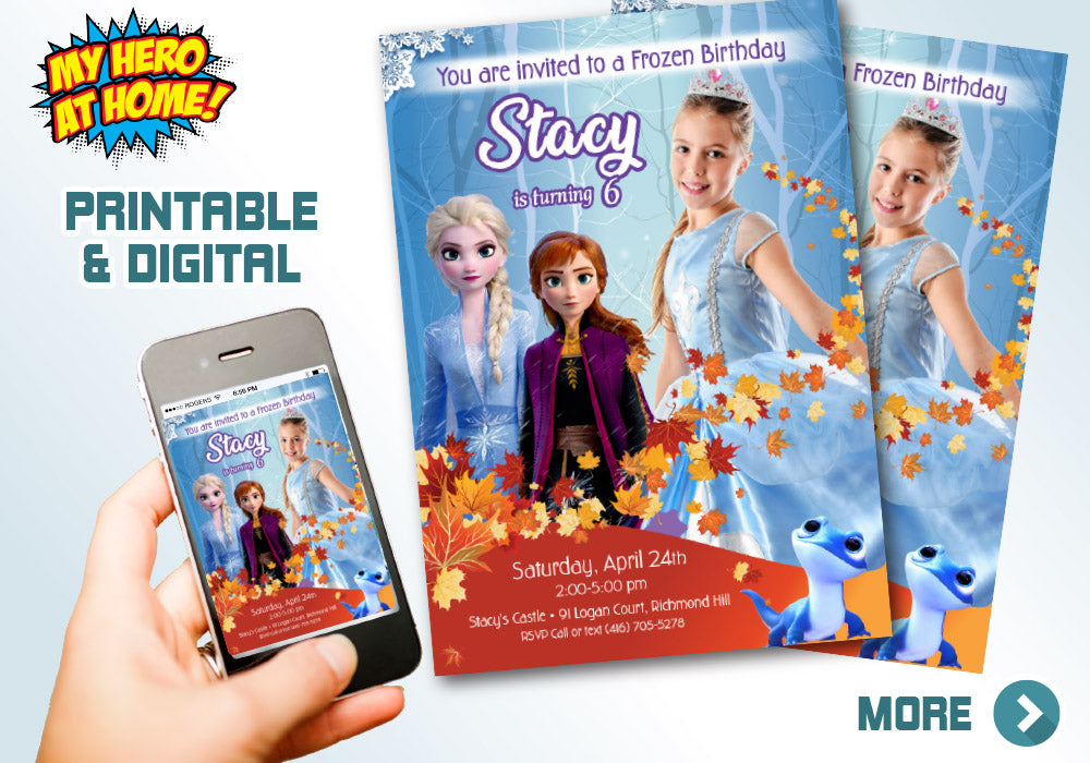 Frozen Photo Invitation. Frozen 2 Invitation with photo. Elsa invitation with photo. My own Elsa Frozen invitation. Frozen thank you. 405C