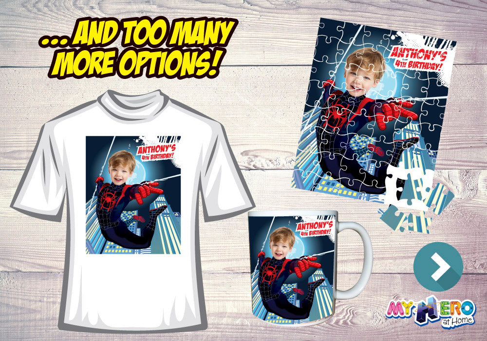 Miles Morales Poster with your kid as the star, Custom Miles Morales printable gift. 428