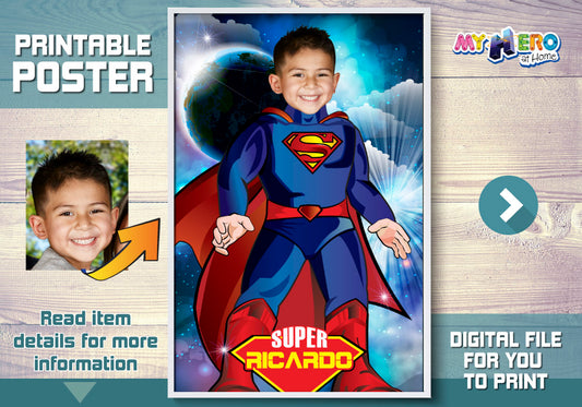 Superman photo Poster, Superman Decor, Superman Backdrop, Superman Gifts, Superman Party Decor, Superman Wall. 430