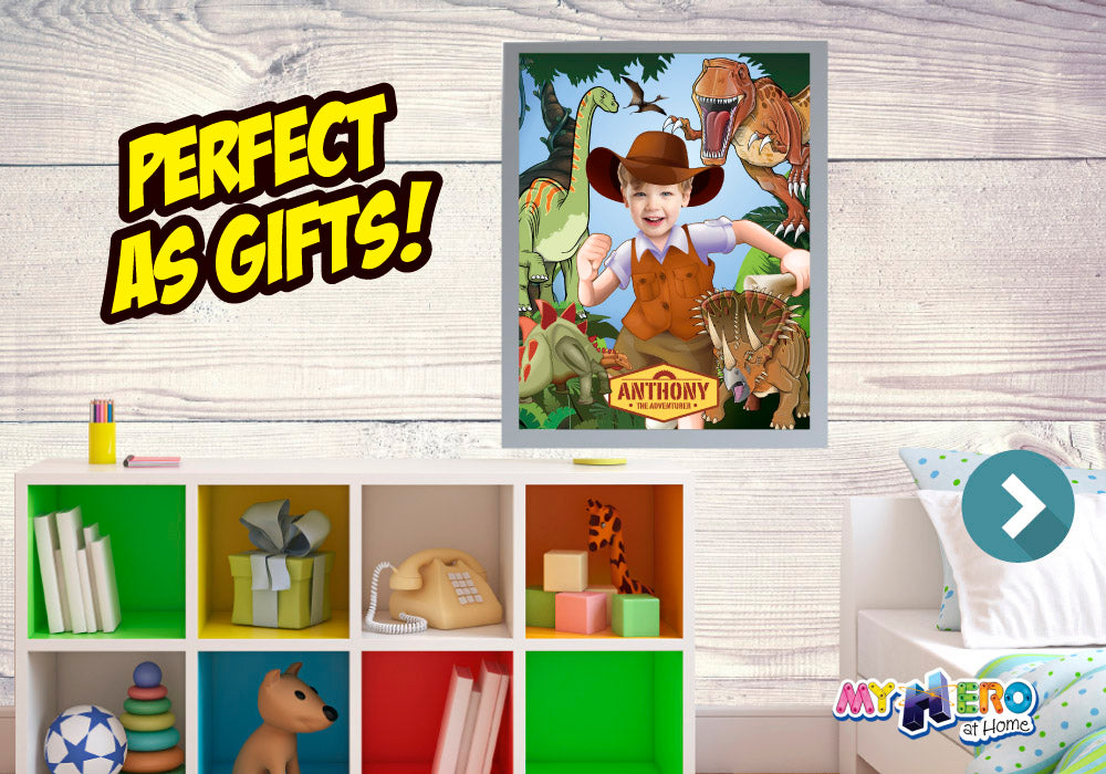 Dinosaurs Poster with your kid as the star, T-Rex Poster, Dinosaurs Decoration, Dinousars Gifts. 468