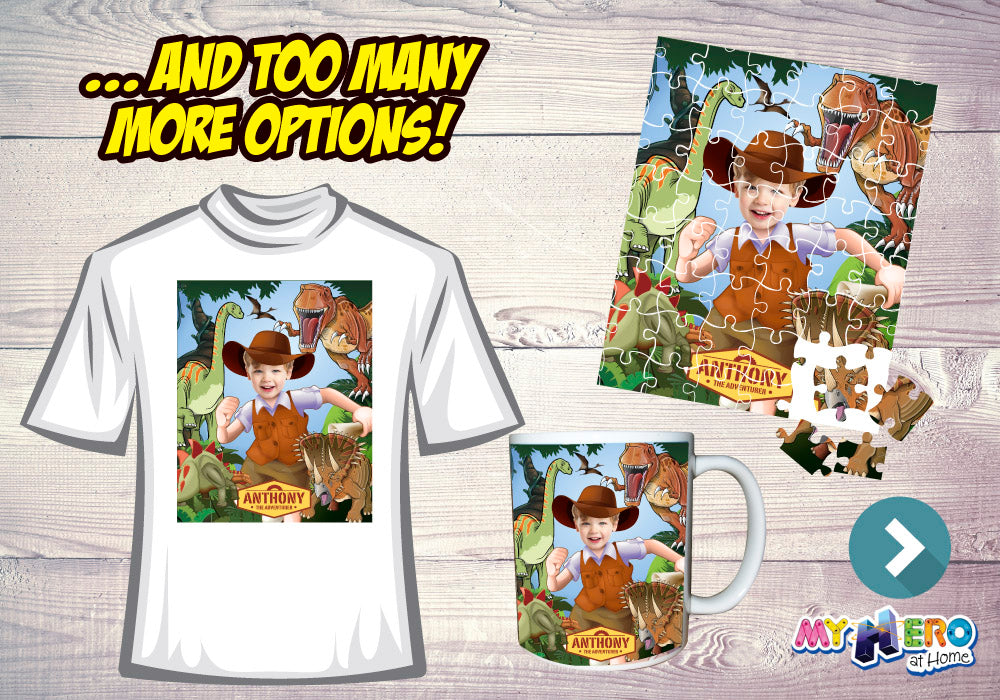Dinosaurs Poster with your kid as the star, T-Rex Poster, Dinosaurs Decoration, Dinousars Gifts. 468