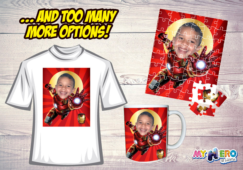 Printable Ironman Gifts with photo, Custom Iron Man Decor, Custom Ironman Print. 475B
