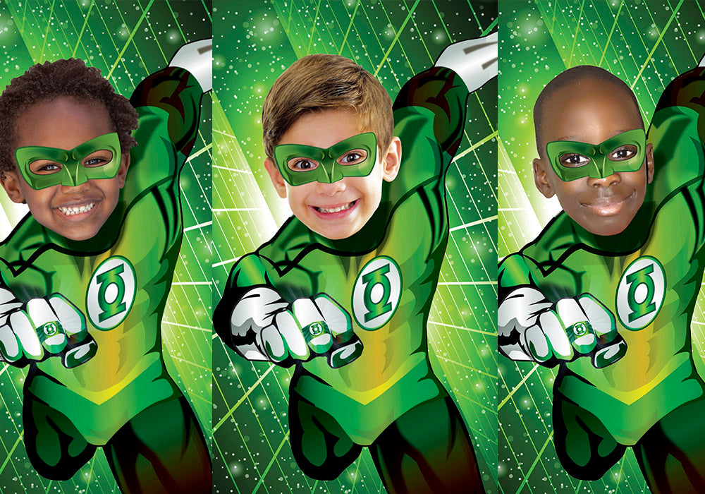 Custom Green Lantern Gifts with photo of your kid, Green Lantern Photo Poster. 482B