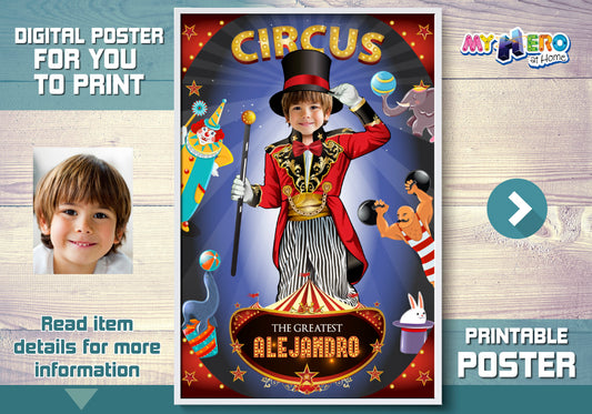 Circus photo Poster, Ringleader decor, Carnival Decoration, Circus party Decor, Carnival Gifts, Circus birthday Decor. 509