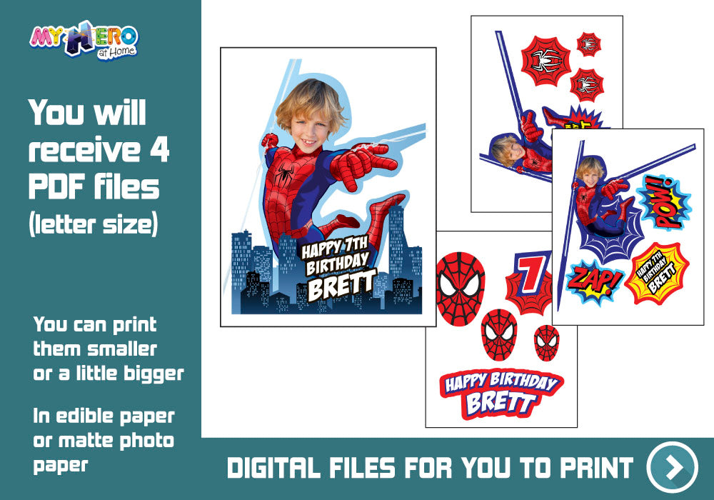 Spiderman Cake topper, Spiderman printable cake topper, Spiderman cake decor, Spiderman DIY Cake. 534