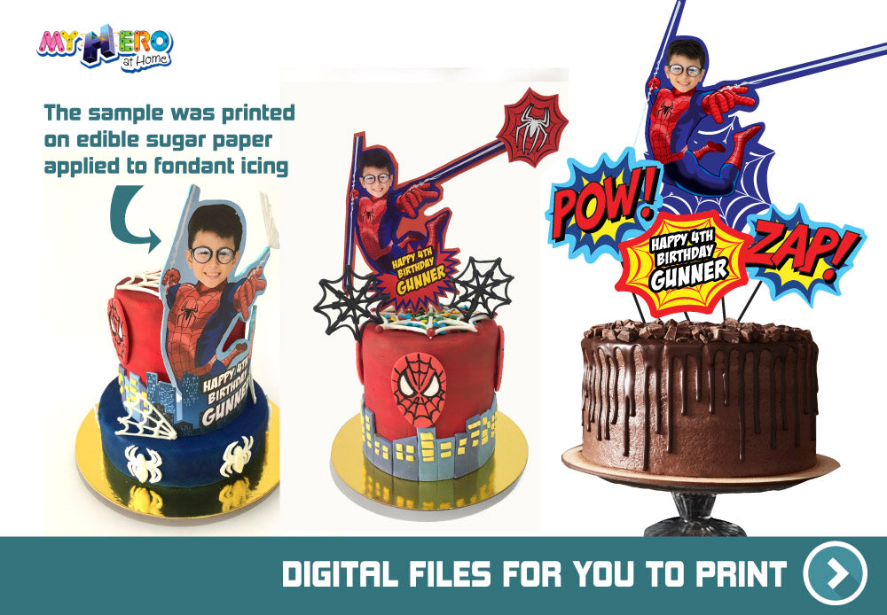 Spiderman Cake topper, Spiderman printable cake topper, Spiderman cake decor, Spiderman DIY Cake. 534
