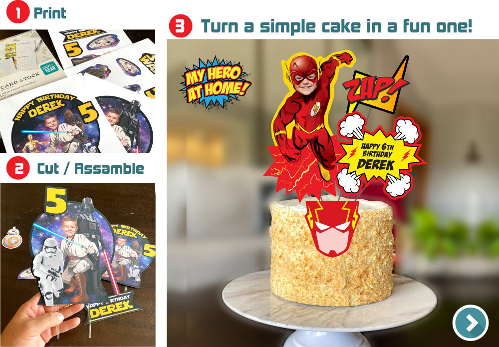 Flash printable cake topper, Easy to do Flash cake decor, Last minute Flash cake. 535