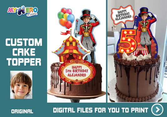 Circus Cake topper, Circus cake decor, Carnival Cake topper, Carnival cake decor, Ringleader Cake topper, Ringmaster Cake topper. 550