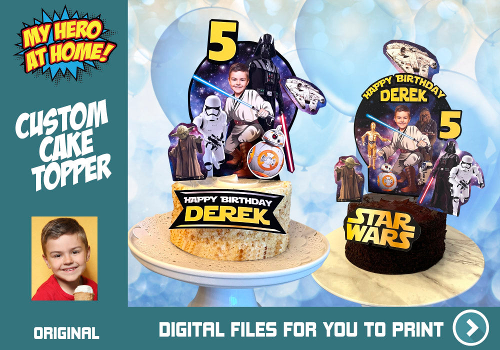 Jedi Cake topper, Star Wars printable cake topper, Jedi Star Wars cake decor, Jedi photo cake topper, Star Wars photo Cake topper. 572