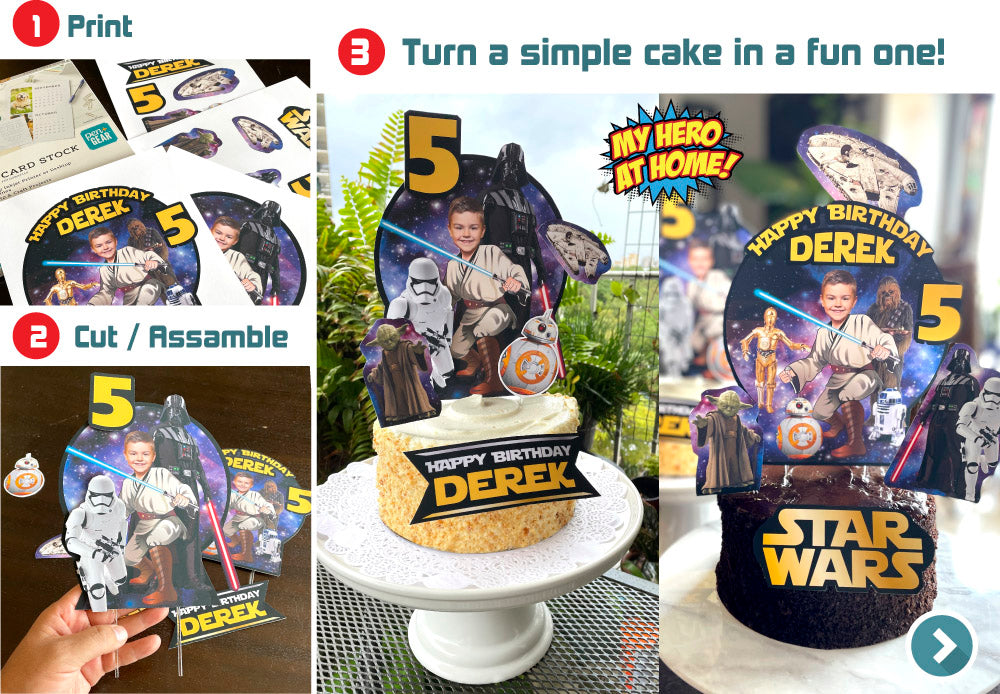 Jedi Cake topper, Star Wars printable cake topper, Jedi Star Wars cake decor, Jedi photo cake topper, Star Wars photo Cake topper. 572