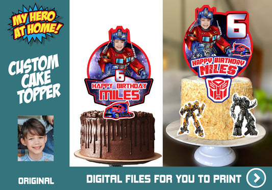 Optimus Prime Cake topper, Optimus Prime cake decor, Optimus Prime personalized cake topper, Optimus Prime DIY Cake. 577
