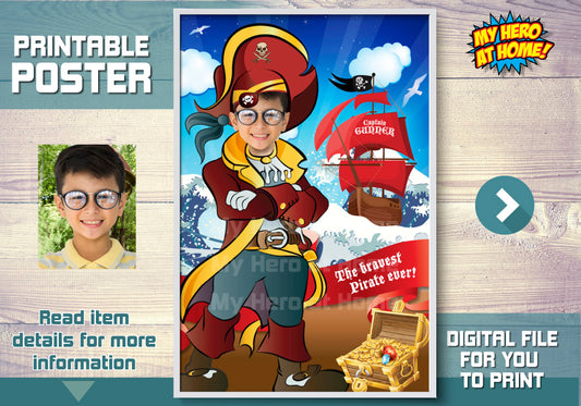 Custom Pirate Poster, Pirate Photo Poster, Pirate Decor, Pirate Room Decor, Pirate Gifts, Pirate Party Decor, Pirate Wall decor. 591