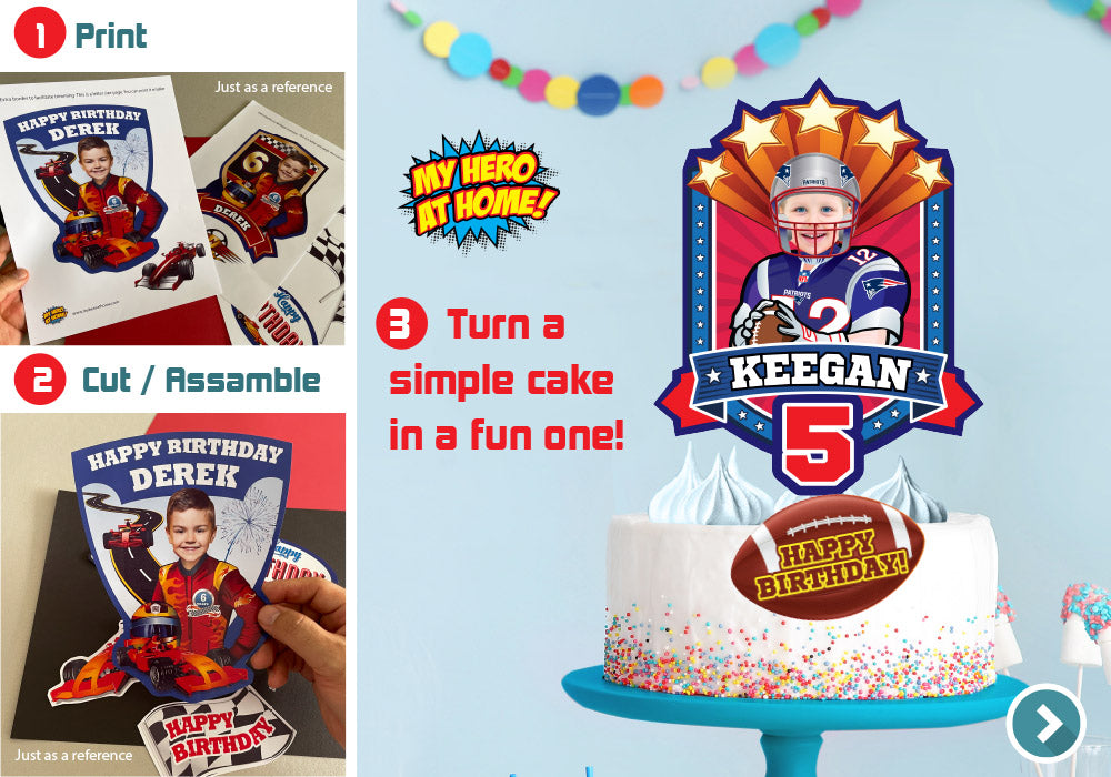 Football Cake topper, Football printable cake, Football cake decor, football party decor, football themed party, Sports Cake Decor. 598