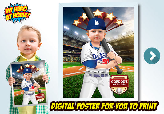 Baseball Poster with photo, Baseball team printable Gifts, Baseball kids Room Decoration. 610