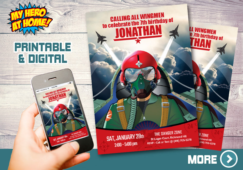 Jet Pilot Invitation, Boys Jet Invitation, Military Jet Invitation, Fighter Pilot Invitation, Pilot Invitation, Air Force Invitation. 618