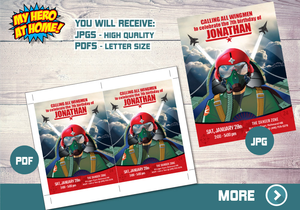 Jet Pilot Invitation, Boys Jet Invitation, Military Jet Invitation, Fighter Pilot Invitation, Pilot Invitation, Air Force Invitation. 618
