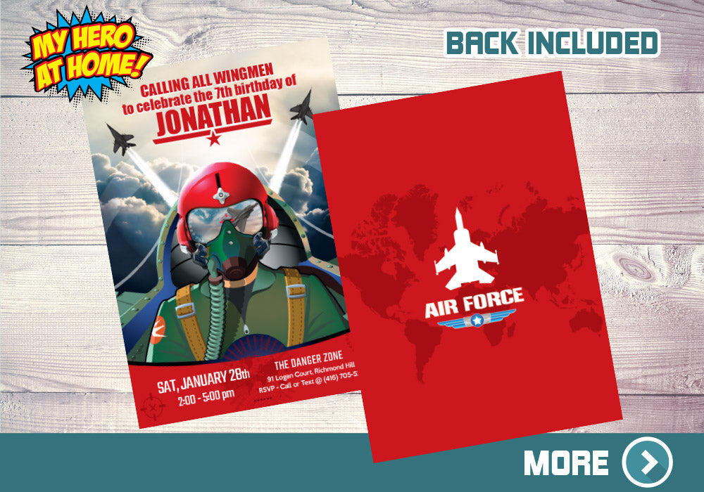 Jet Pilot Invitation, Boys Jet Invitation, Military Jet Invitation, Fighter Pilot Invitation, Pilot Invitation, Air Force Invitation. 618
