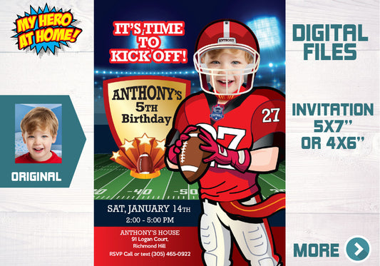 Georgia Bulldogs birthday party Invitation with your child as his favorite player, Bulldogs digital invitation. 622