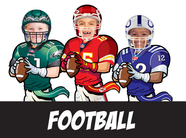 Football Invitations. Football photo invitations.