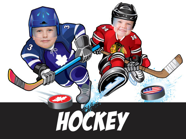 Hockey Birthday Invitations with your kid as his favorite player, Hockey themed birthday