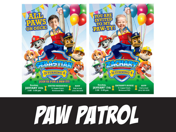 Paw Patrol Birthday Invitations with your child as Ryder