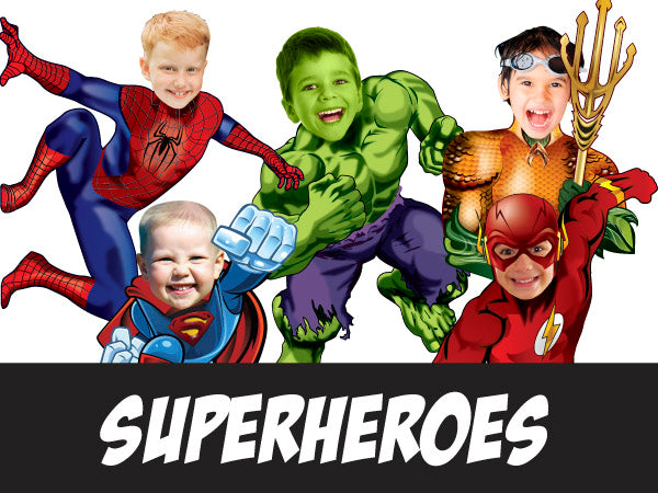 Superheroes Invitations. Custom Superheroes party Invitations.