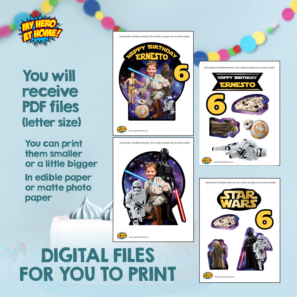 Personalized Star Wars Jedi Party matching items Bundle, Backdrop, Cake, Welcome Sign. 005B4