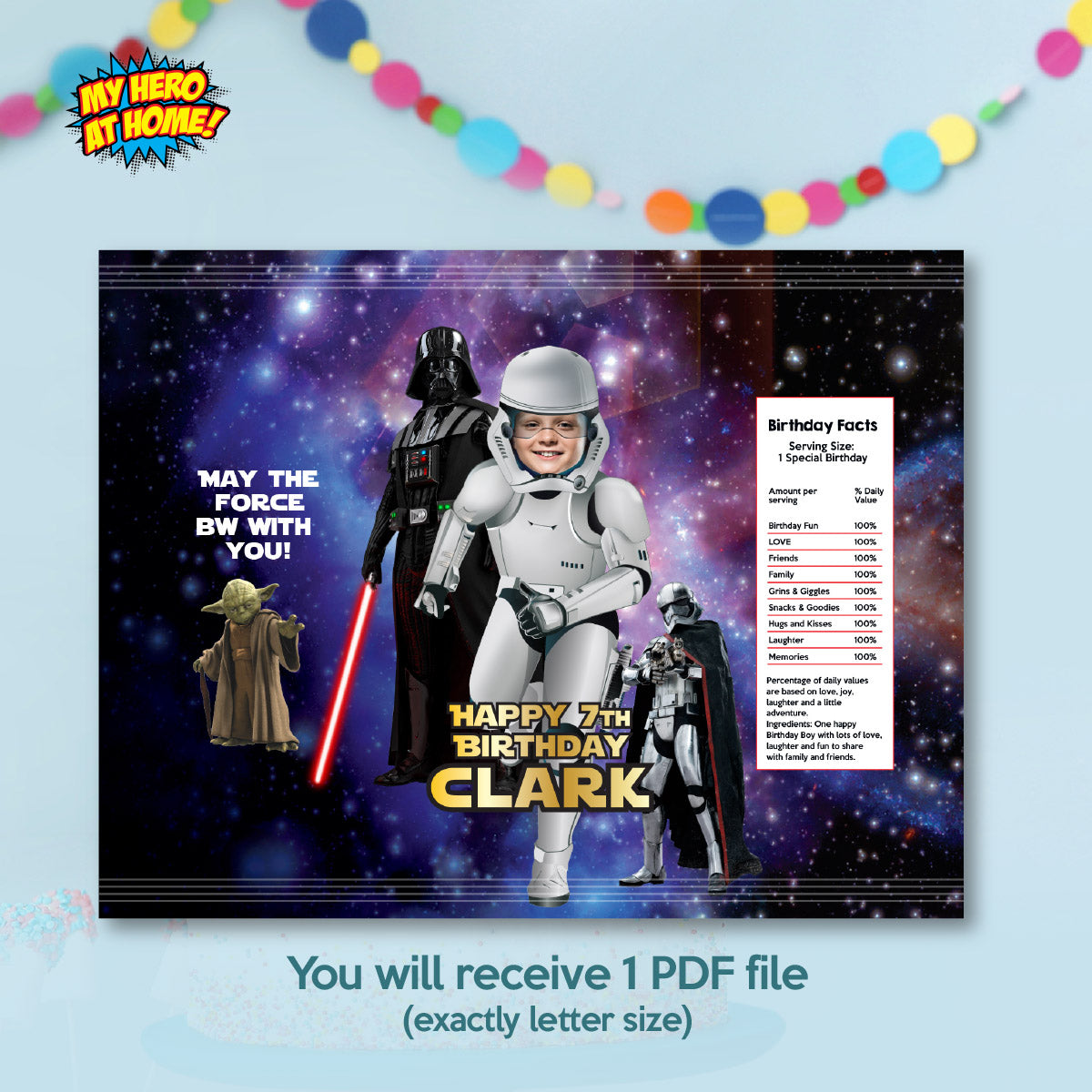 Custom Stormtrooper Chip Bag wrappers with photo, Droids Snacks bags labels. 036CB