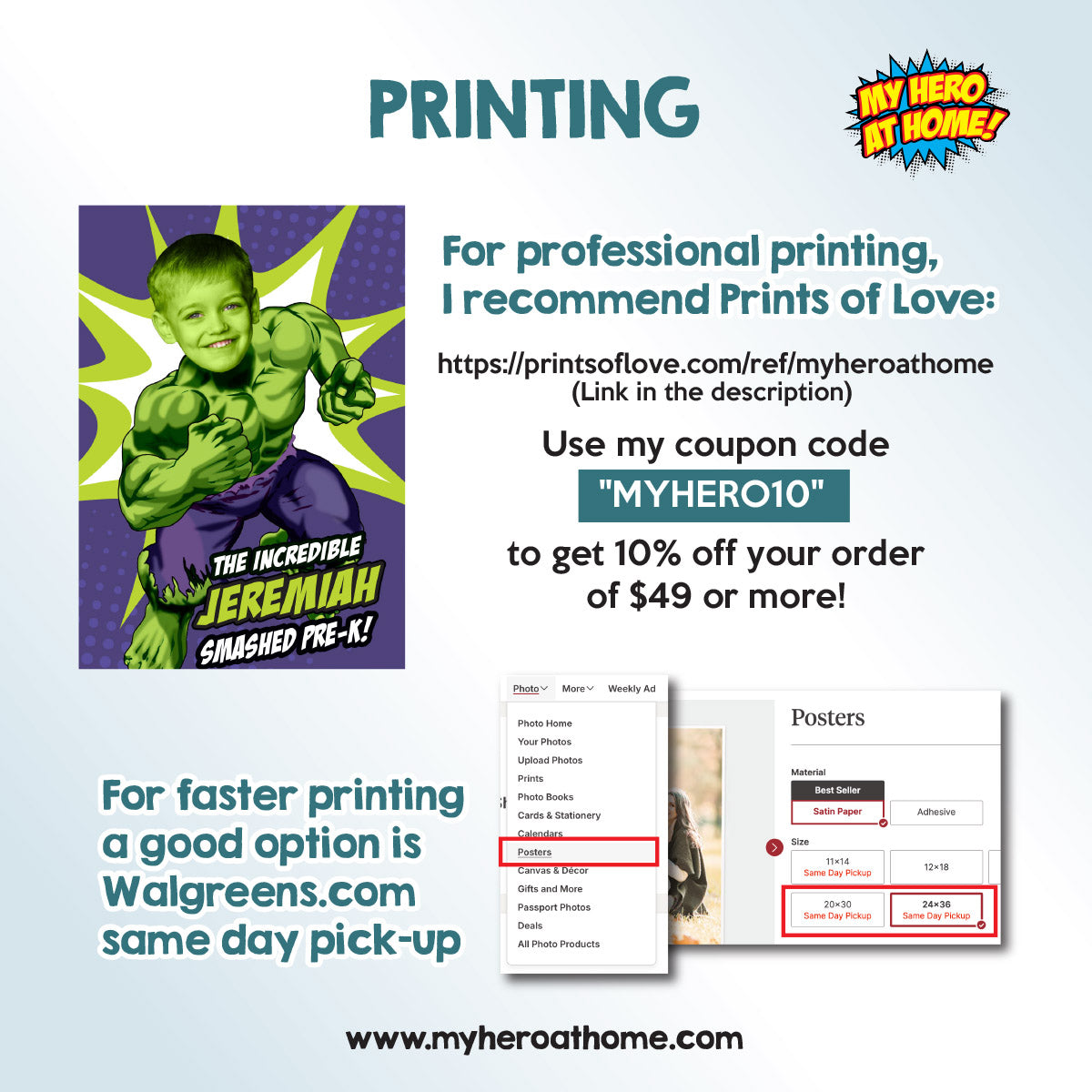 Custom Hulk Graduation Sign with child as his favorite superhero, Hulk Smashed Pre-K poster. 089PGGR