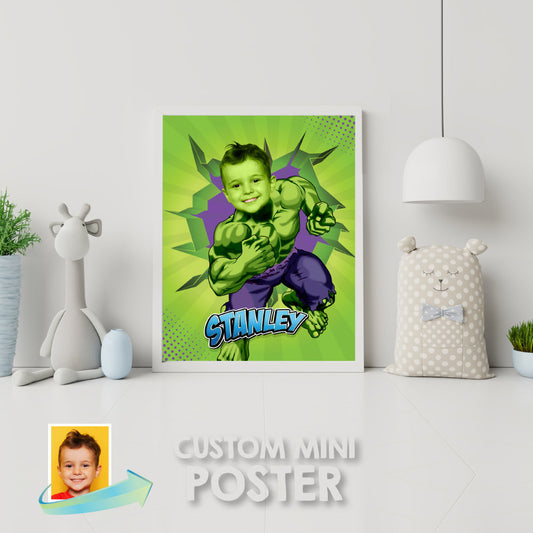 Printable Hulk gifts prints with featuring child as the Incredible Hulk.  089PS