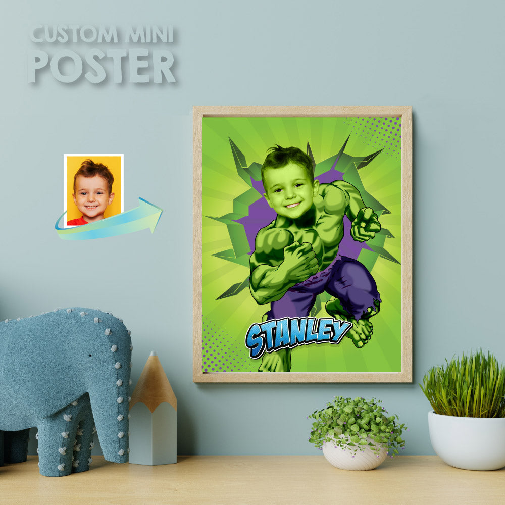 Printable Hulk gifts prints with featuring child as the Incredible Hulk.  089PS