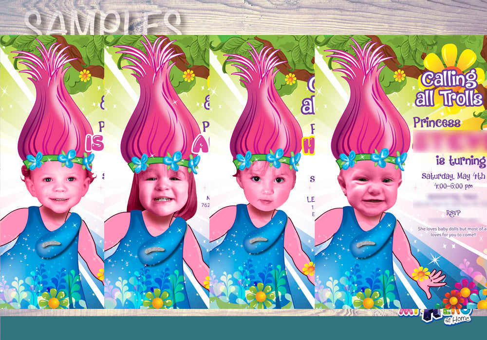 Custom Printable Trolls gift with girl as Princess Poppy, Trolls Girl Room Decor, Trolls Poppy Art poster. 372GF