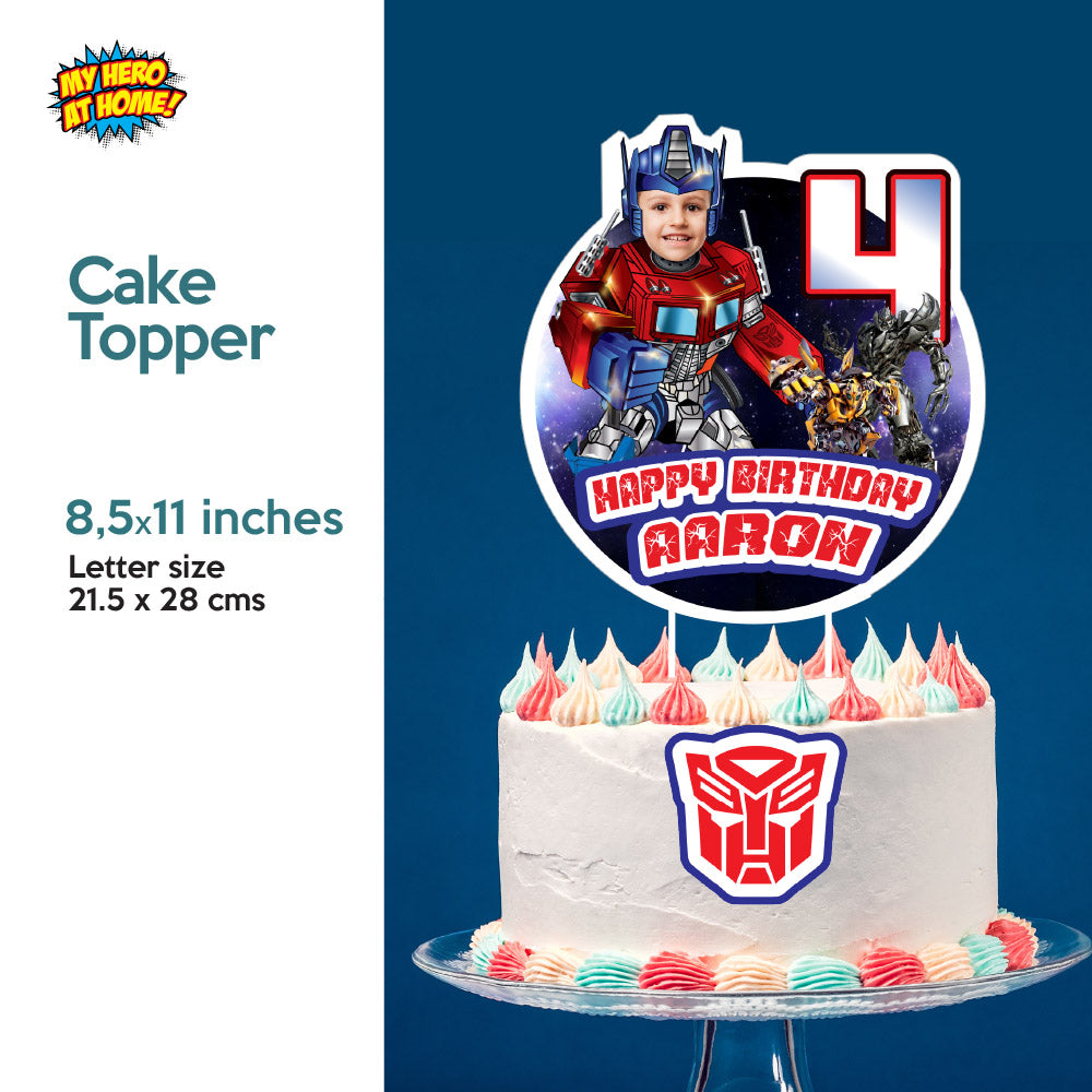 Bundle Optimus Prime Birthday with your kid as the star: Invitation and Thank you, printable Cake Topper, Welcome Sign. 2025B2