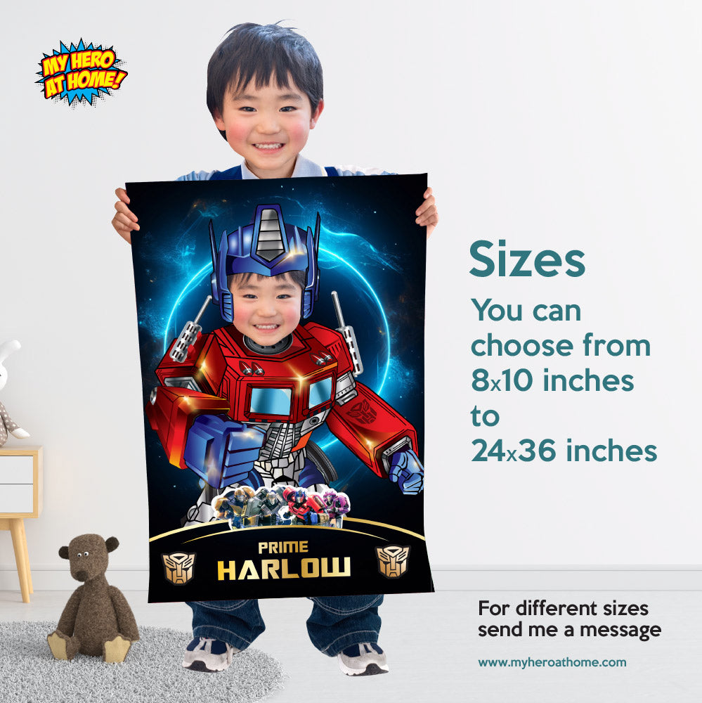 Optimus Prime Print with photo, Optimus Prime printable gifts, Optimus Prime party Decor. 2037