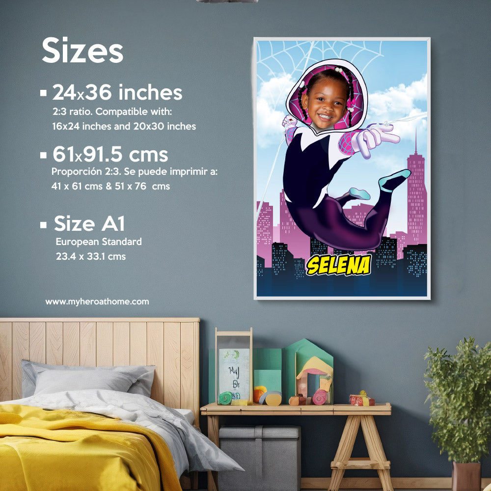Printable Ghost spider gifts with your girl as the star, Gwen Stacy photo Prints. 2038GF