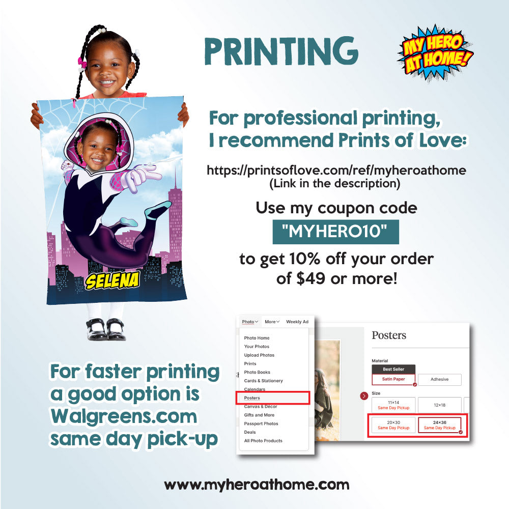 Printable Ghost spider gifts with your girl as the star, Gwen Stacy photo Prints. 2038GF