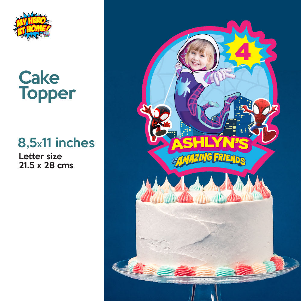 Gwen Stacy Party decoration Bundle  with photo:Banner / Backdrop, Cake Topper, Welcome Sign. 2039B4